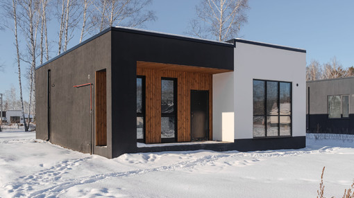 Фото построенного дома по проекту FLAT_85 от аккредитованного застройщика "Два Этажа", Барнаул, Фирсово, ЖК Палитра, фото 2