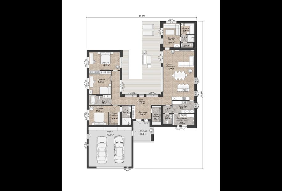 Планировка дома FLAT 262, 262 кв. метра