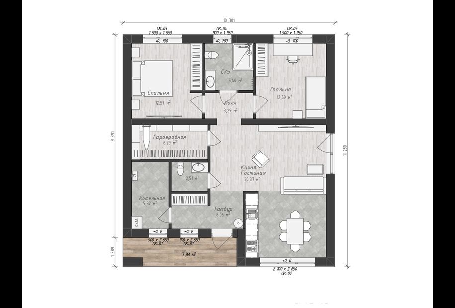 Проект дома «FLAT_85», 1