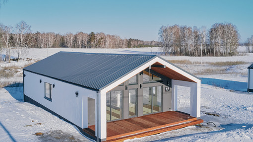 Фотоотчет построенного дома "Barn 90", ул Айвазовского, ЖК Палитра, 2024 год постройки. Застройщик Два Этажа