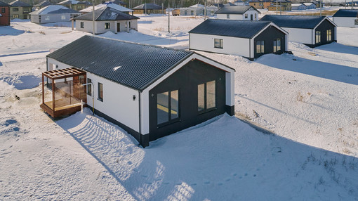 Фотоотчет построенного дома "Barn 90", ул Айвазовского, ЖК Палитра, 2024 год постройки. Застройщик Два Этажа