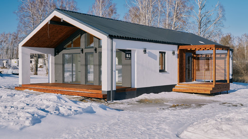 Фотоотчет построенного дома "Barn 90", ул Айвазовского, ЖК Палитра, 2024 год постройки. Застройщик Два Этажа