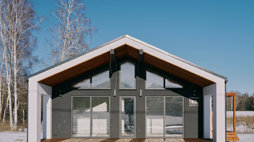 Фотоотчет построенного дома "Barn 90", ул Айвазовского, ЖК Палитра, 2024 год постройки. Застройщик Два Этажа