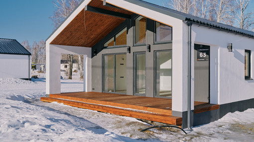 Фотоотчет построенного дома "Barn 90", ул Айвазовского, ЖК Палитра, 2024 год постройки. Застройщик Два Этажа