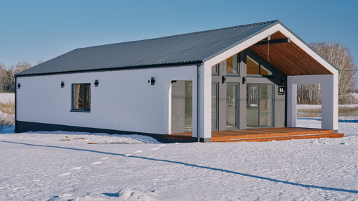 Фотоотчет построенного дома "Barn 90", ул Айвазовского, ЖК Палитра, 2024 год постройки. Застройщик Два Этажа