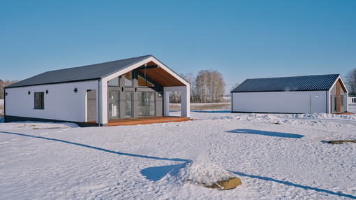 Фотоотчет построенного дома "Barn 90", ул Айвазовского, ЖК Палитра, 2024 год постройки. Застройщик Два Этажа